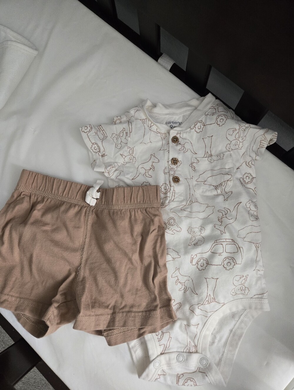 Carters 9m infant baby boy onesie and shorts set